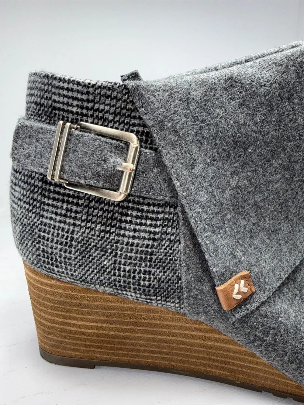 Dr. Scholl's Gray Fold-Over Wedge Ankle Booties